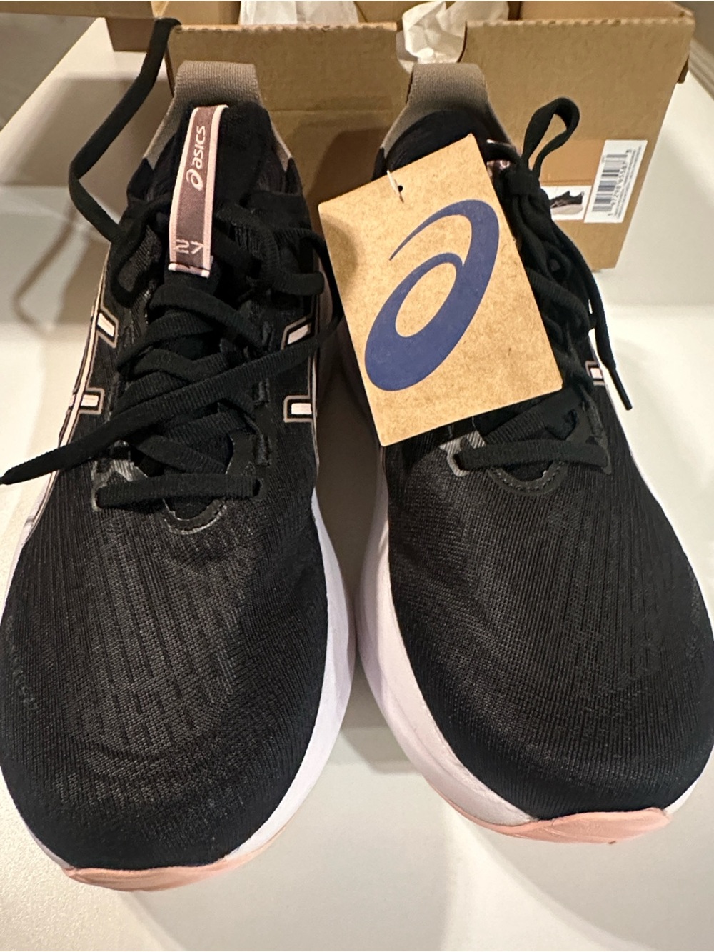 Asics Black & White Women's Athletic Running Shoes with Pastel Accents - Picture 4 of 6